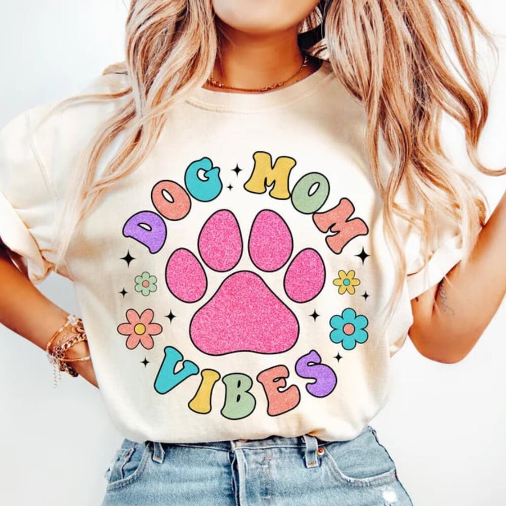Dog Mom Vibes Shirt, Dog Lover Gift Shirt, Cute Dog Tee
